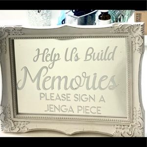 Please sign a Jenga Piece Custom Wedding Sign